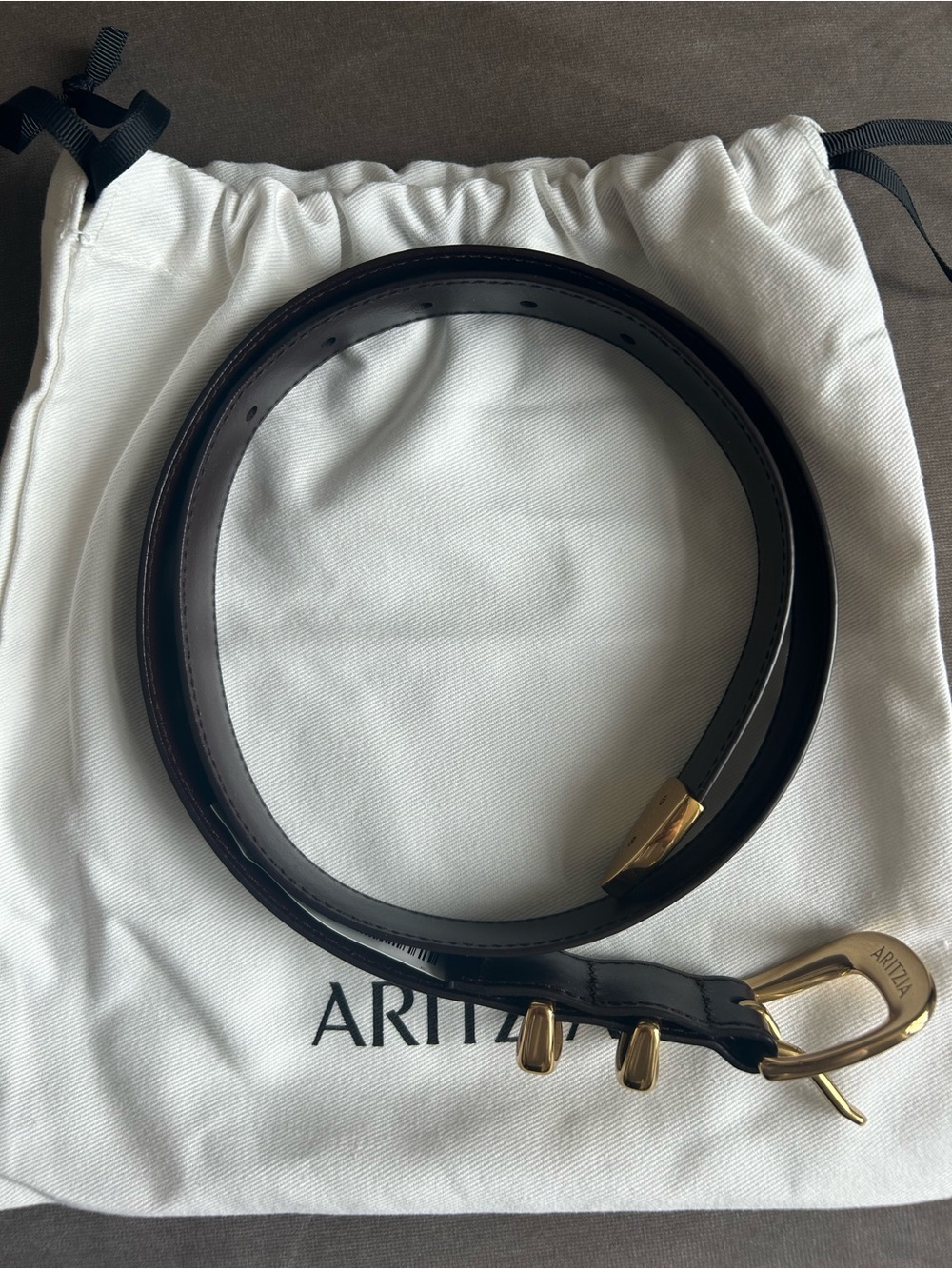 NWT Aritzia Legendary Leather Belt Manor Brown Size Small - Picture 4 of 5